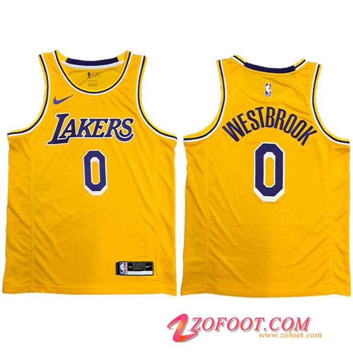 Créer Un Maillot Los Angeles Lakers (WESTBROOK 0) Jaune