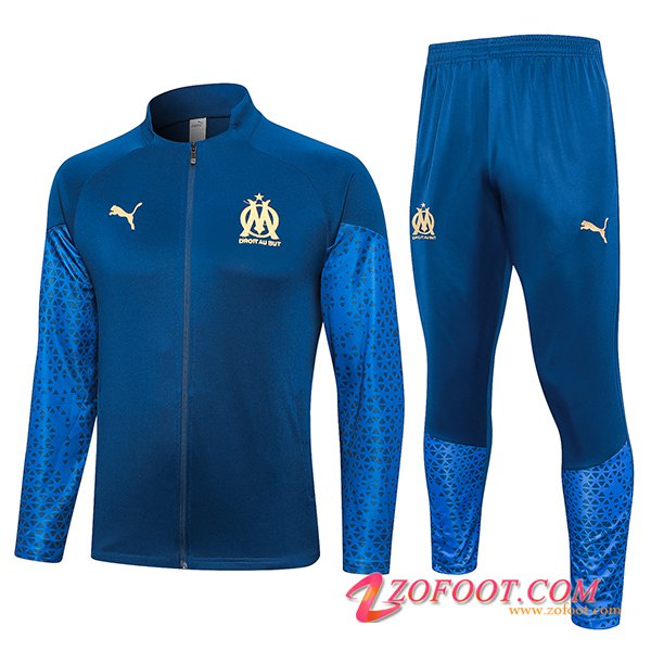 Shopping Ensemble Survetement de Foot Veste Marseille Bleu 2023/2024 02